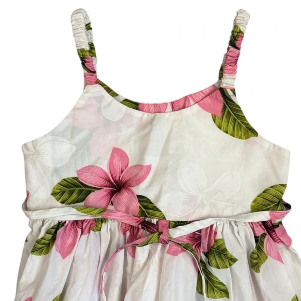 VTG Pacific Legend Hawaiian Dress Girls 3-4 Pink Hibiscus USA Cotton Tropical